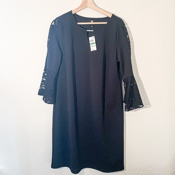 JM Collection Knee Length Black Dress - Picture 1 of 4